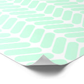 Mint Green Chevron Pattern, zoals Knitting. Poster (Hoek)