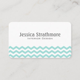 Mint Green Chevron Stripes Pattern Visitekaartje