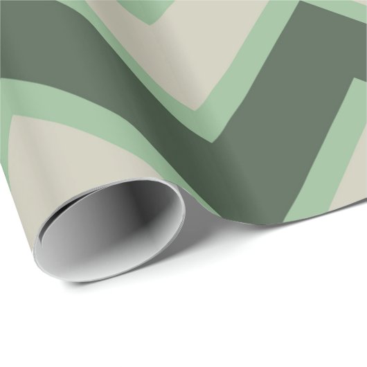 Mint Green Chevron Stripes Verjaardag Cadeaupapier (Rol Hoek)