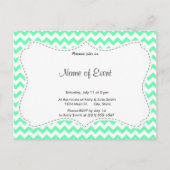 Mint Green Chevron Uitnodiging Briefkaart (Voorkant)