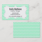 Mint Green Chevron Visitekaartje (Voorkant / Achterkant)