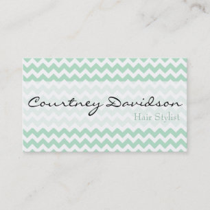 Mint Green Chevron Visitekaartjes