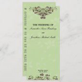 Mint Green & Chocolate Brown Wedding Programma (Voorkant / Achterkant)