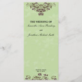 Mint Green & Chocolate Brown Wedding Programma (Voorkant)