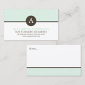 Mint Green Circles Pattern Monogram Profile Kaarte Contactkaartje (Voorkant / Achterkant)