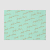 Mint Green & Copper Script Spring Wedding Tissuepapier (Voorkant)