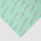 Mint Green & Copper Script Spring Wedding Tissuepapier (Detail)