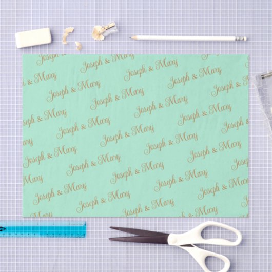 Mint Green & Copper Script Spring Wedding Tissuepapier (Craft)