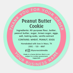 Mint Green Cottage Law Voedsel Ingrediënt Sticker