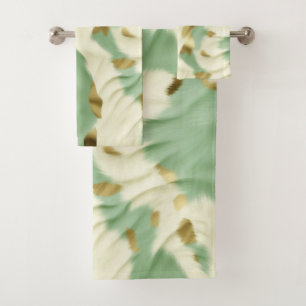 Mint Green Cream Gold Cowhide
