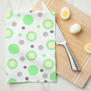 Mint Green Cream Gray Polka Dots Theedoek