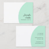 Mint Green Custom Modern Calligraded Sjabloon Visitekaartje (Voorkant / Achterkant)