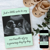 Mint Green Custom Sonogram Foto Zwangerschap Aankondiging