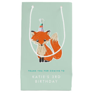 Mint Green Cute Fox Party Pet Woodland Birthday Klein Cadeauzakje