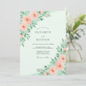 Mint Green Dainty Spring Wedding Kaart (Staand voorkant)