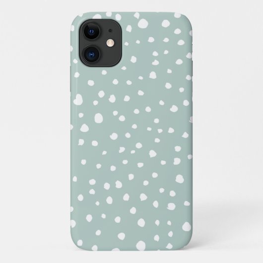 Mint Green Dalmatian Spots, Dalmatiaanse Stippen, Case-Mate iPhone Case (Achterkant)