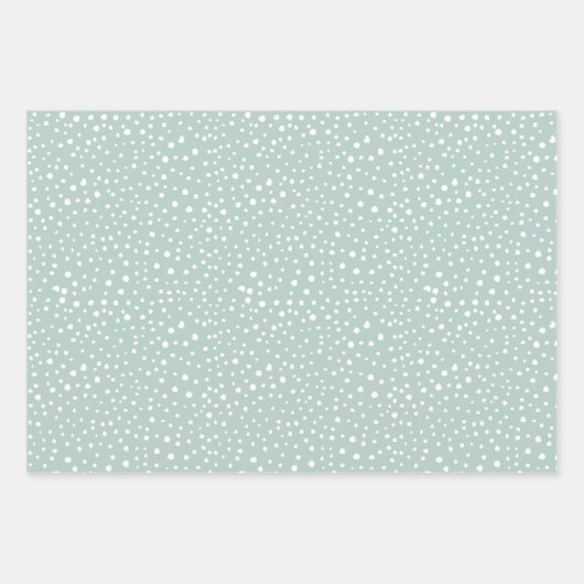 Mint Green Dalmatian Spots, Dalmatiaanse Stippen,  Inpakpapier Vel (Voorkant)