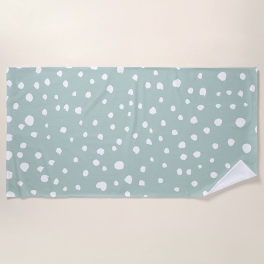 Mint Green Dalmatian Spots, Dalmatiaanse Stippen,  Strandlaken (Voorkant)