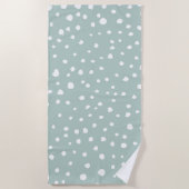 Mint Green Dalmatian Spots, Dalmatiaanse Stippen,  Strandlaken (Voorkant)