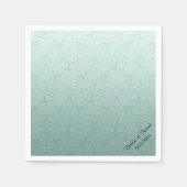 Mint Green Damask Aangepaste Bruiloft Servetten (Voorkant)