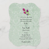 Mint Green Damask Custom 5 "x 7" Uitnodigingen (Voorkant / Achterkant)