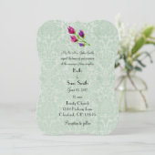 Mint Green Damask Custom 5 "x 7" Uitnodigingen (Staand voorkant)
