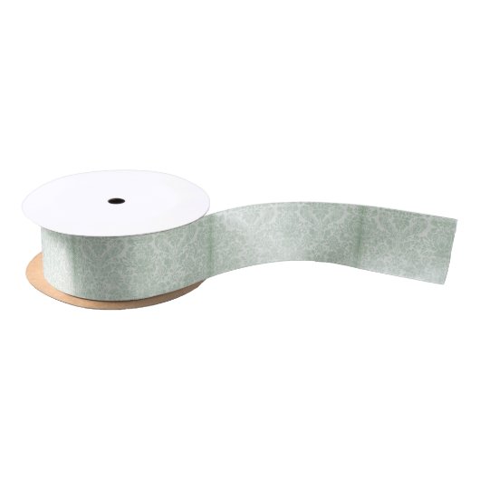 Mint Green Damask satijn lint, 1,5 "W 2 Yard spoel Lint (Spoel)