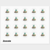 Mint Green Dragon Baby shower Bedankt Sticker (Vel)