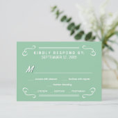 Mint Green Eat Drink & RSVP Rustic Mariage Réponse (Debout devant)
