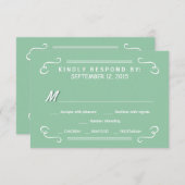 Mint Green Eat Drink & RSVP Rustic Wedding Reply (Voorkant / Achterkant)