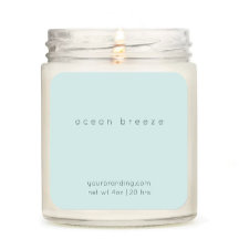 Mint Green Elegant Candle Cosmetische Sticker Labe