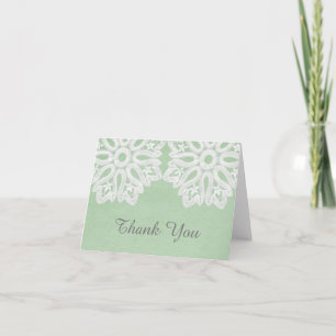 Mint Green Elegant Lace Hartelijk dank Bedankkaart