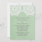 Mint Green Elegant Lace Wedding Invite Kaart (Voorkant)