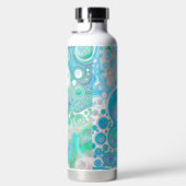 Mint Green en Blue Fluid Art Waterfles (Rechts)