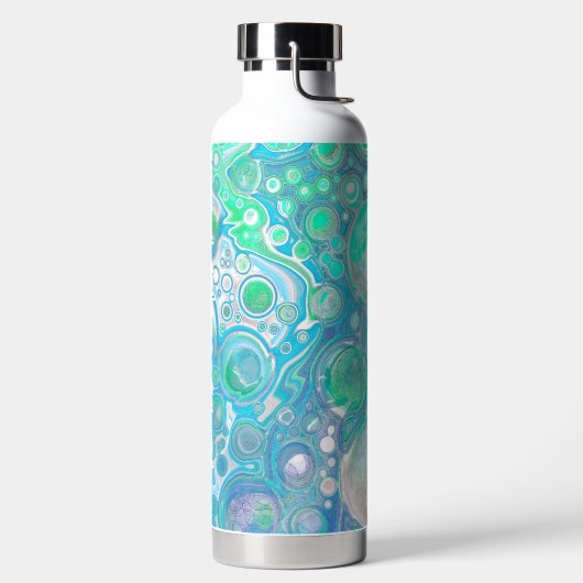 Mint Green en Blue Fluid Art Waterfles (Links)