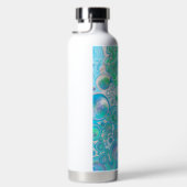 Mint Green en Blue Fluid Art Waterfles (Rechts)