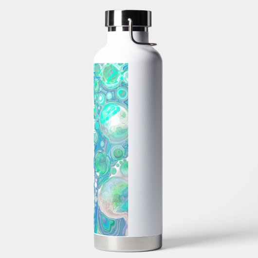 Mint Green en Blue Fluid Art Waterfles (Links)