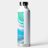 Mint Green en Blue Fluid Art Waterfles (Links)