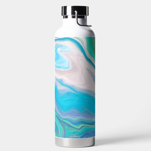 Mint Green en Blue Fluid Art Waterfles (Links)