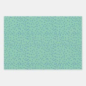 Mint Green en Blue Polka Dot Pattern Inpakpapier Vel (Voorkant)
