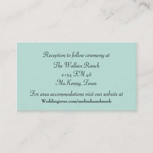 Mint Green en Chevron Wedding Enclosure Card Informatiekaartje (Voorkant)