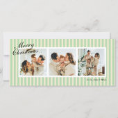Mint Green en Cream Chic Vertical Stripes 3 Foto (Voorkant)