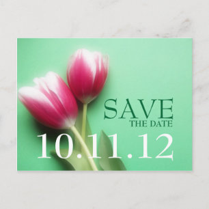 Mint Green en Fuchsia Save the Date Briefkaart