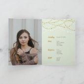 Mint Green en Gold Photo Quinceanera (Binnen)