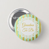 Mint Green en Gold Striped Grandma om Button te wo (Voorkant /achterkant)