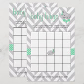Mint Green en Grey Elephant Baby shower Bingo Briefpapier (Voorkant / Achterkant)