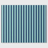 Mint Green en Navy Stripes Cadeaupapier (Vlak)