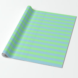 Mint Green en Pastel Blue Stripes Cadeaupapier