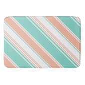 Mint Green en Peach Modern Stripes Badmat (Voorkant)