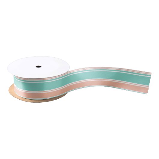 Mint Green en Peach Modern Stripes Lint (Spoel)